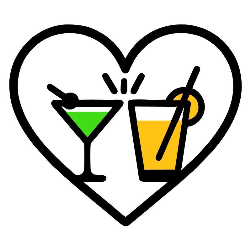 Cocktails Heart Summer Party Beach Gift