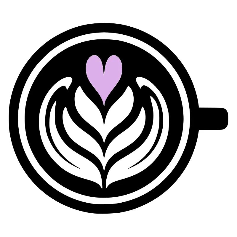 Coffee Love : Latte Art Heart Vector