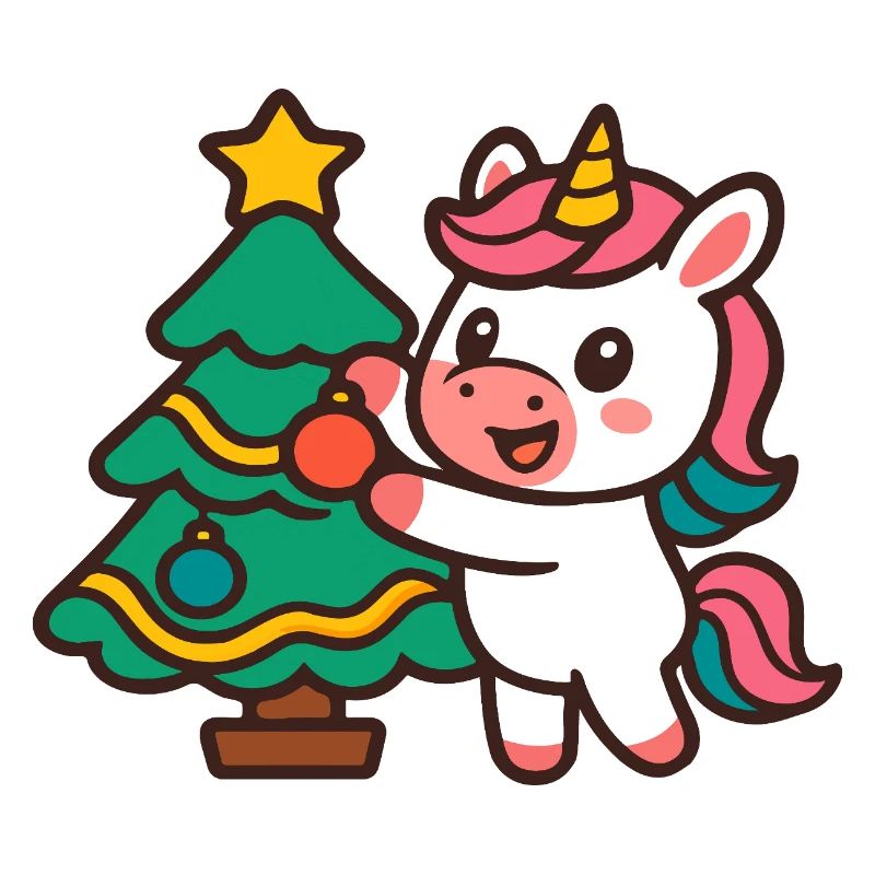 Niedlicher Einhorn-Weihnachtsbaum