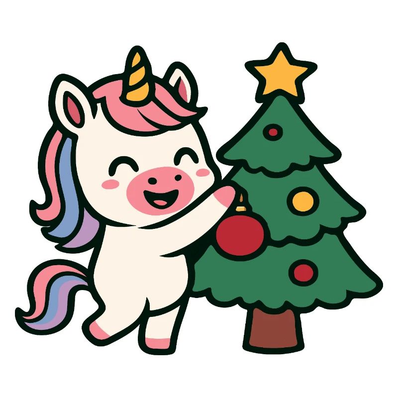 Niedlicher Einhorn-Weihnachtsbaum