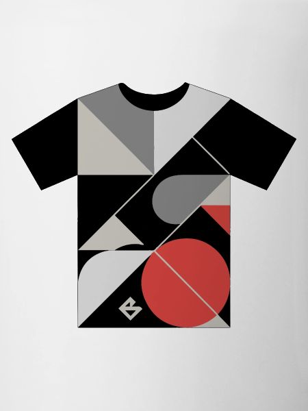 Geometric Mosaic: Red Circle Blocks