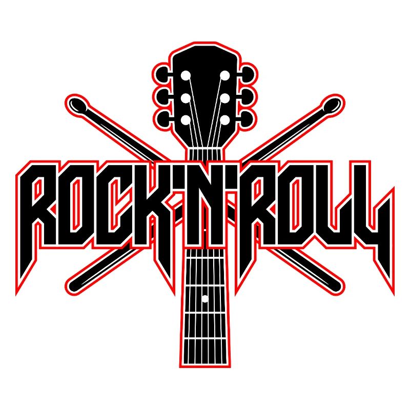 Rock 'N' Roll Guitar and Drumsticks