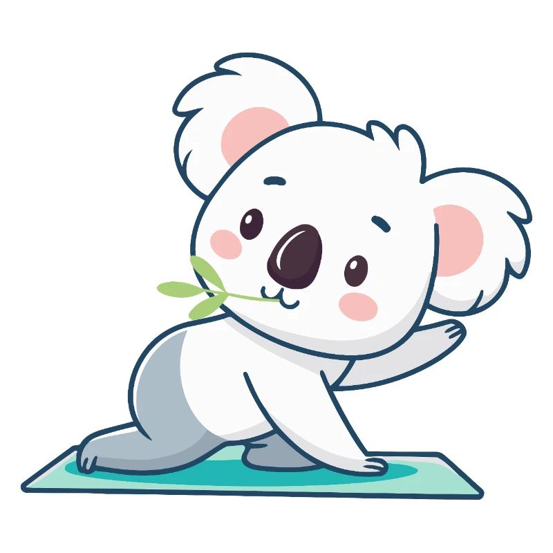 Kawaii Koala on Green Carpet