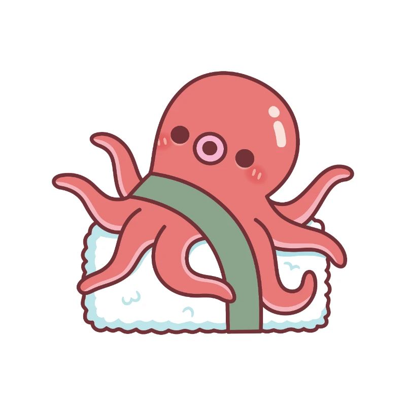 Sushi pieuvre mignon, drôle