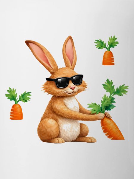 Bunny with sunglasses and carrot
