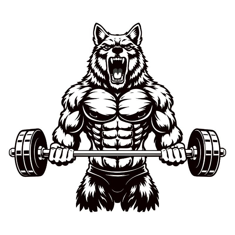 Powerful Wolf with Barbell