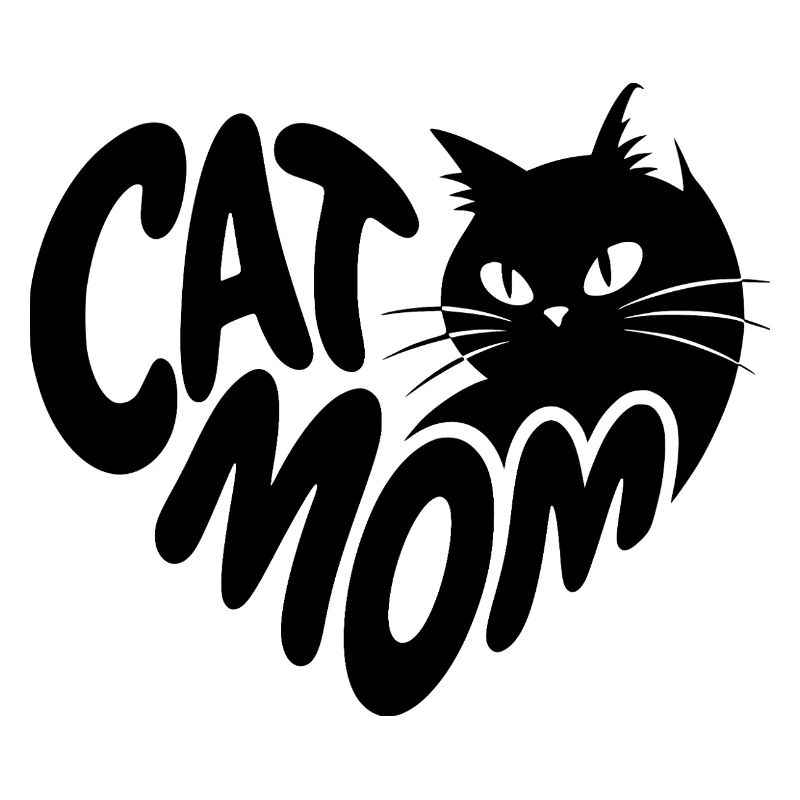 Cat Mom Herz mit schwarzer Katze