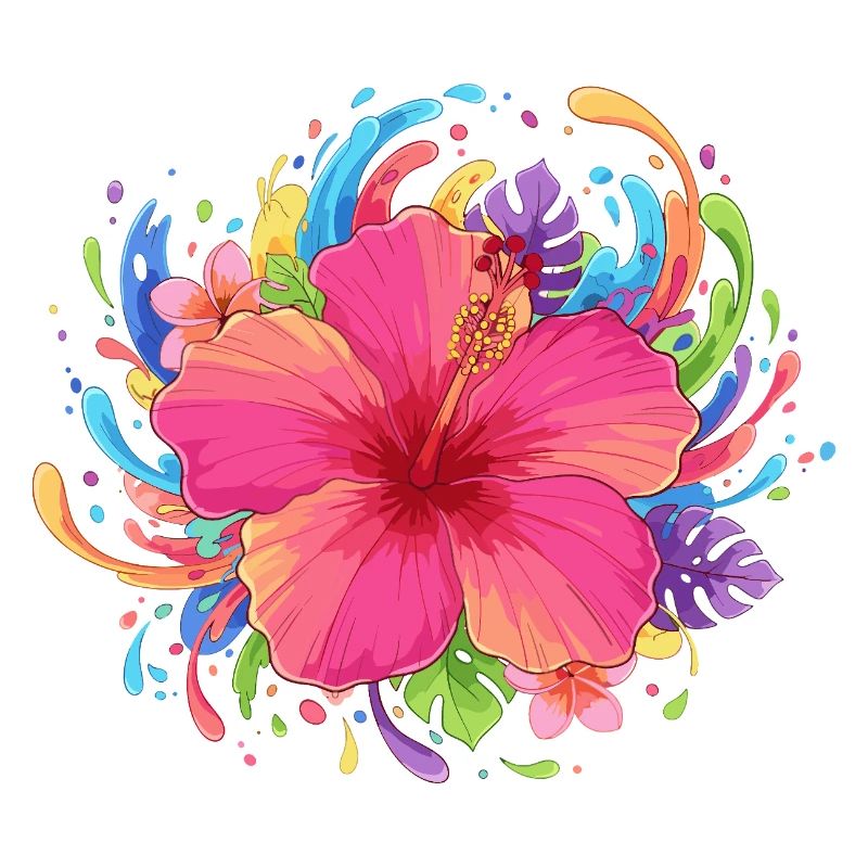 Explosion des couleurs de la fleur d’hibiscus