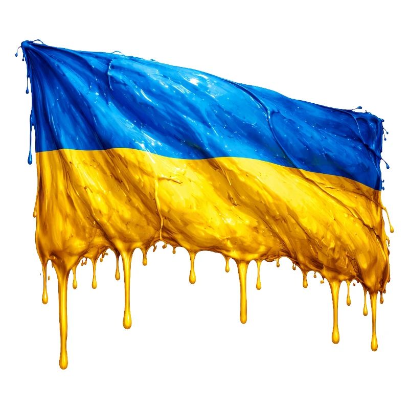 Drapeau ukrainien dégoulinant
