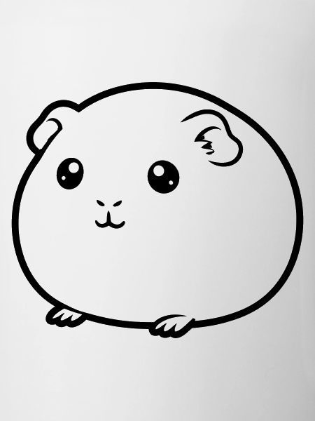 Fat guinea pig comic silhouette