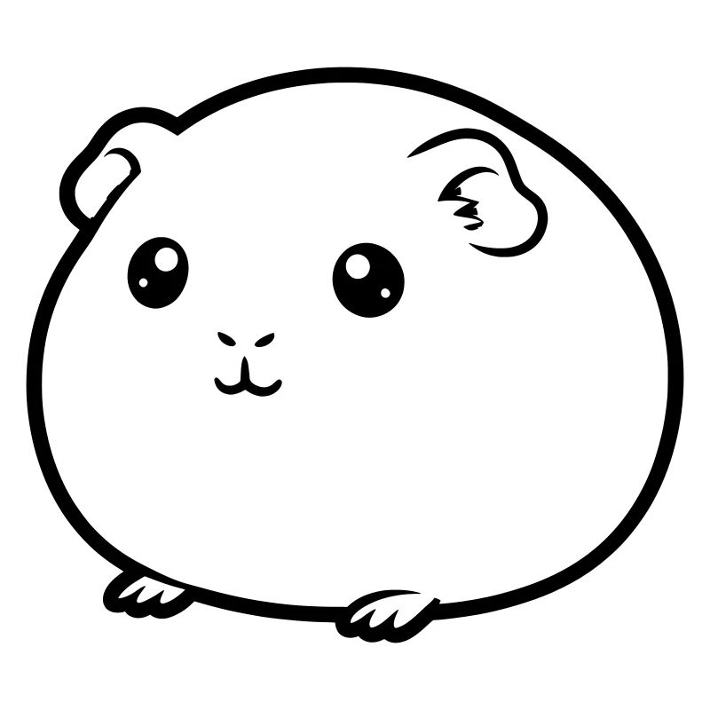 Fat guinea pig comic silhouette