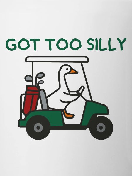 Goose in golf cart