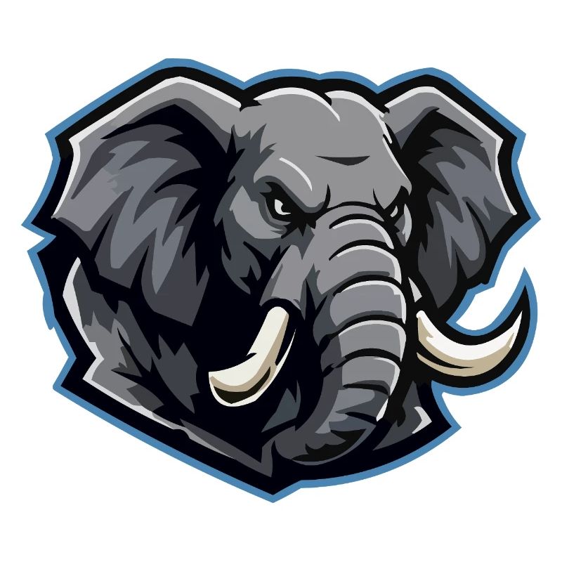 Logo de la mascotte tête d’éléphant