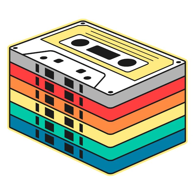 Vibrant Rainbow Cassette Tape