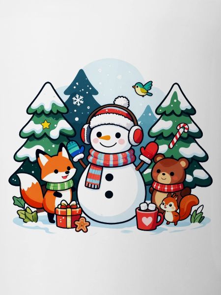 Cozy Snowman with Winter Friends