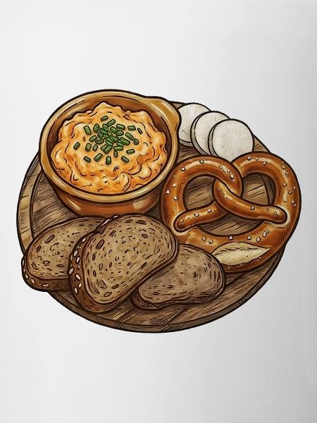 Rustikale Brotzeitplatte mit Obatzda