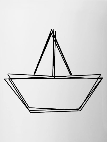 Papierboot handgezeichnet