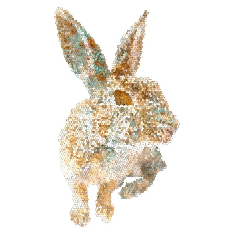 RABBIT MOSAIC gold copper