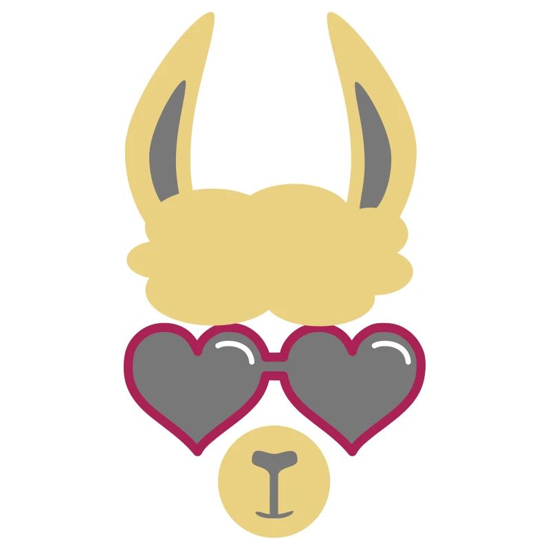 Lama mit Herzbrille