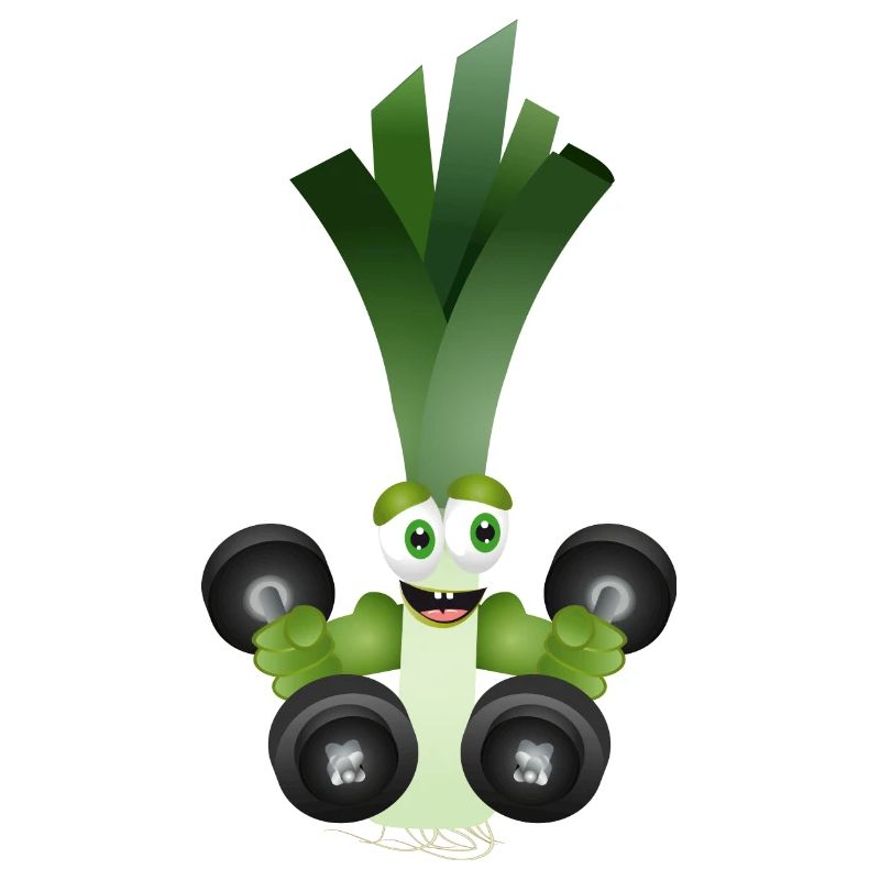 A bar of leeks with dumbbells while exercising