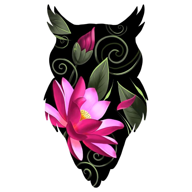 Eule mit Blumen
