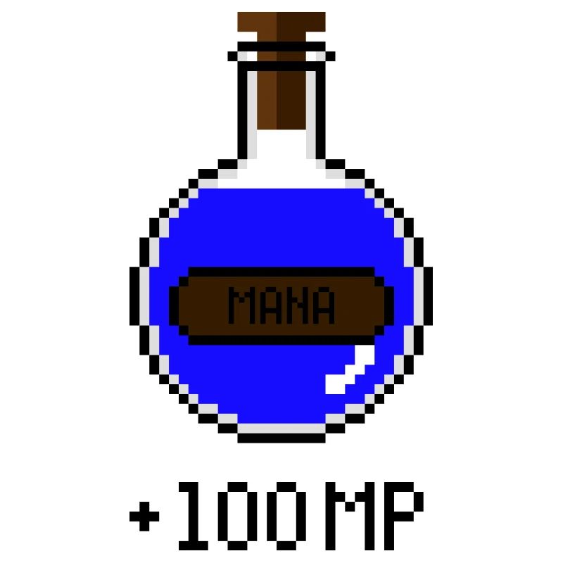 8-Bit Retro Pixel Art Mana Potion