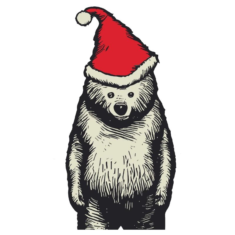 Polar bear, bear, Christmas, funny, cool
