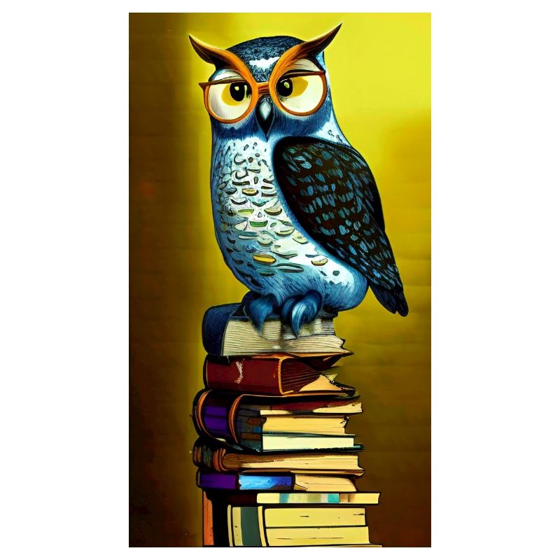 Comic Cartoon Creepy Bookworm Book Stack