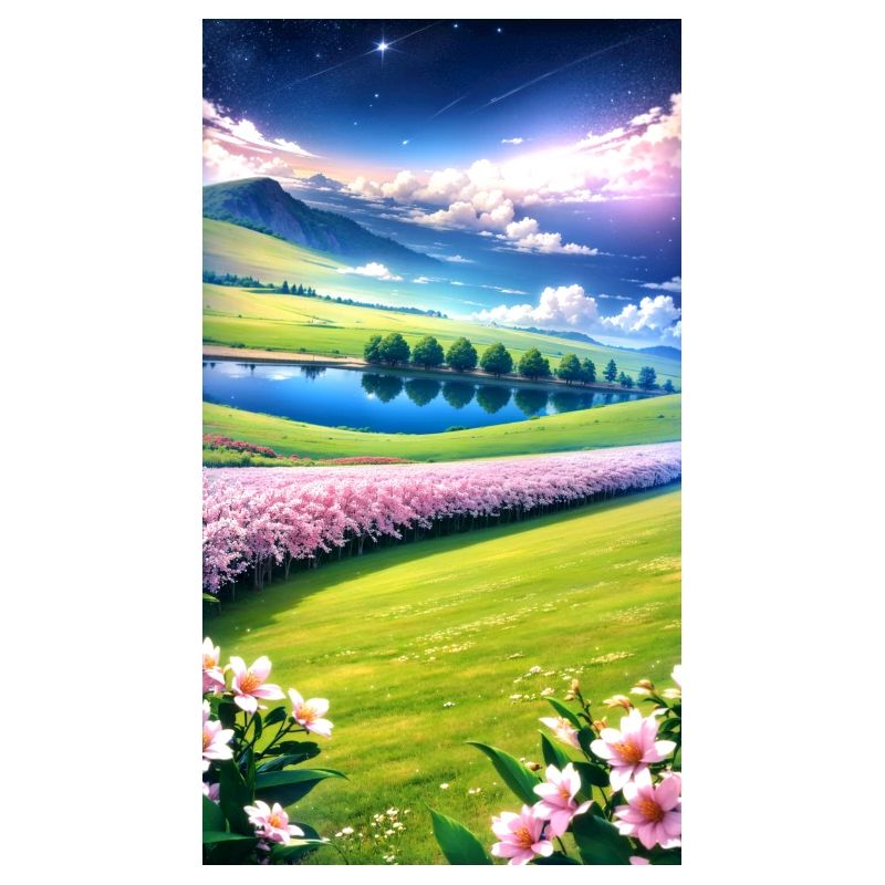 Landschaft mit 4 Bereichen, Generative KI