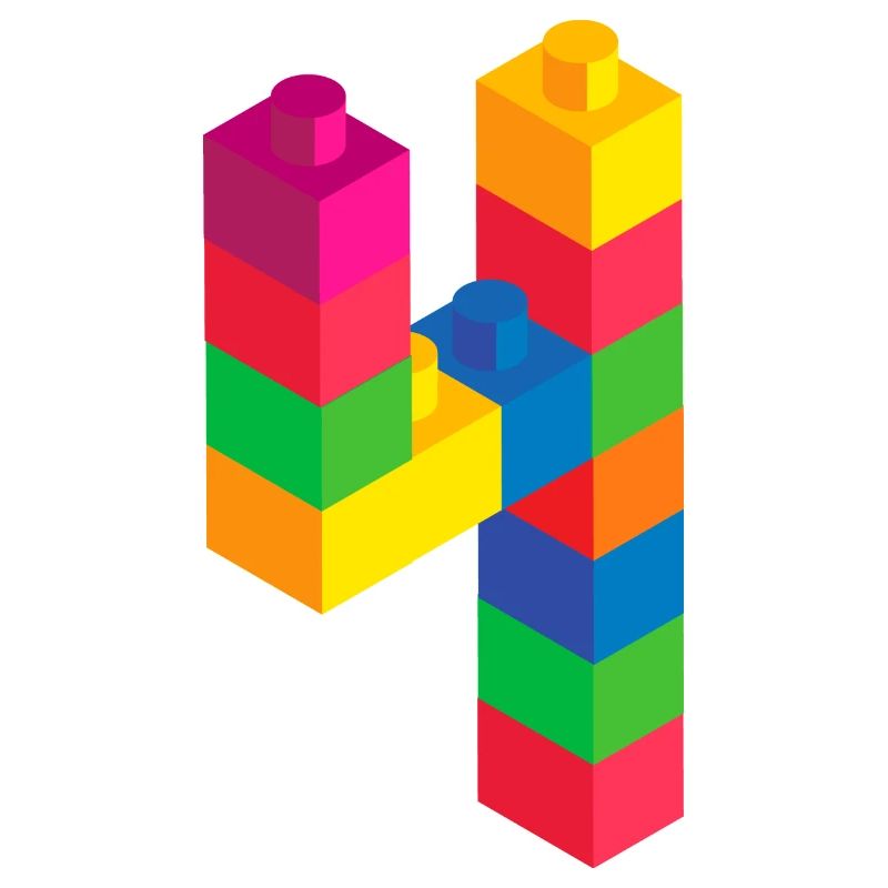 Cute Block Building 4th Birthday Gift 4 ans