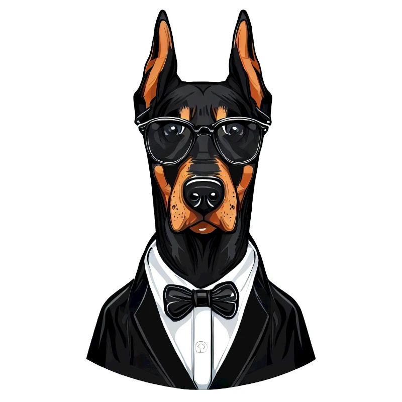 Dobermann im Smoking