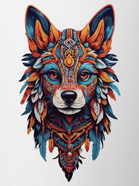 Schamanen Hund Spirit Bohemian Design