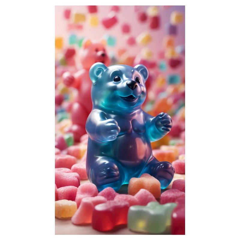 Giant pastel gummy bears