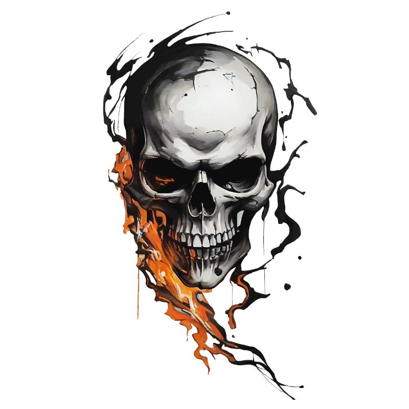 Flammenschädel – Düsteres Totenkopf Design