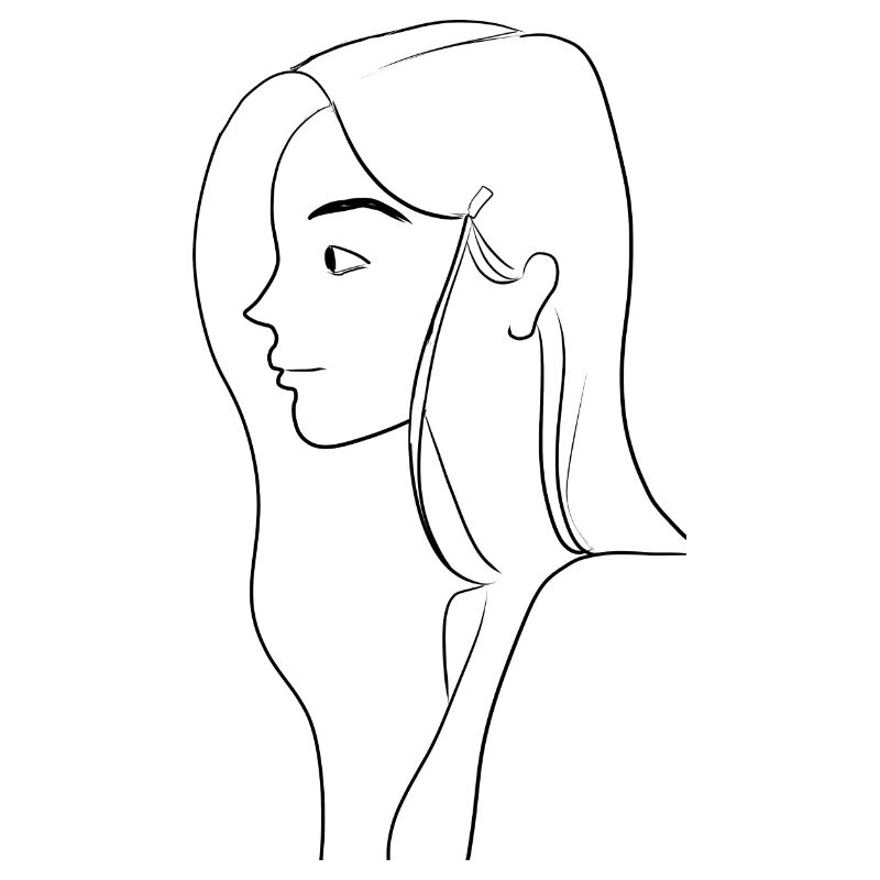 Femme de profil