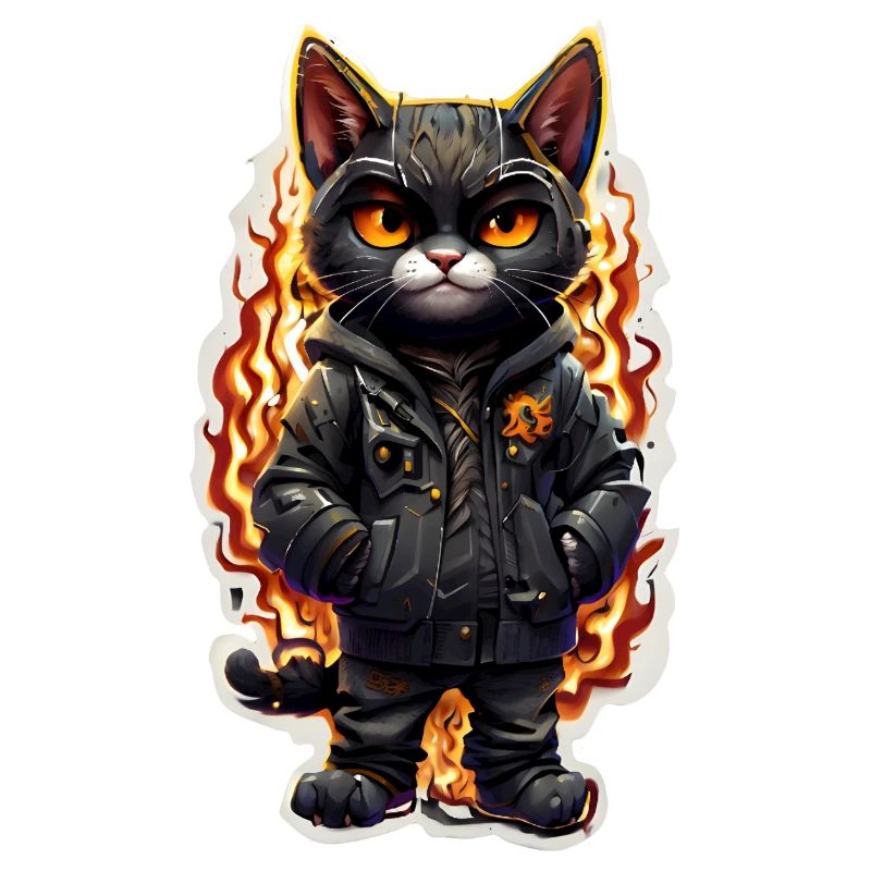 Coole feurige Katze