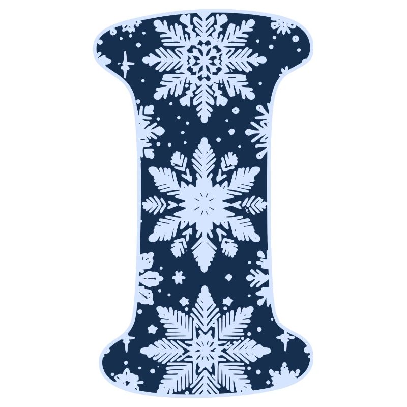 Buchstabe I Schneeflocken