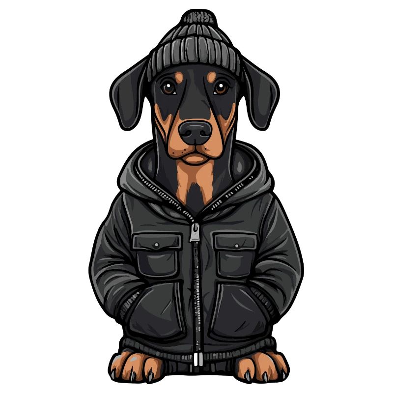 Doberman chien dessin animé