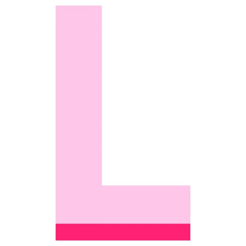 Lettre l rose pop et moderne