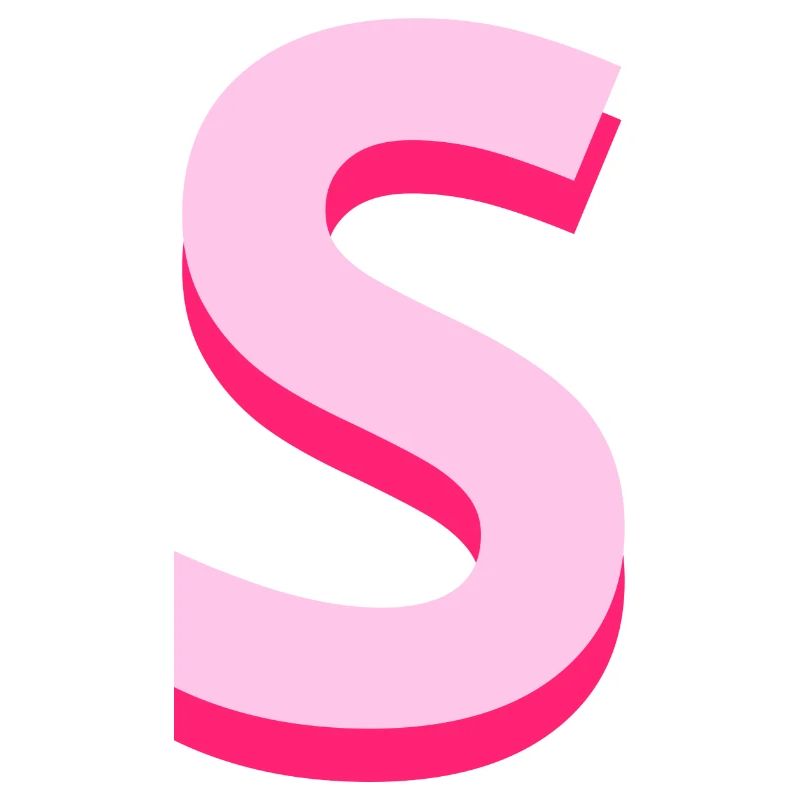 Lettre s rose pop et moderne