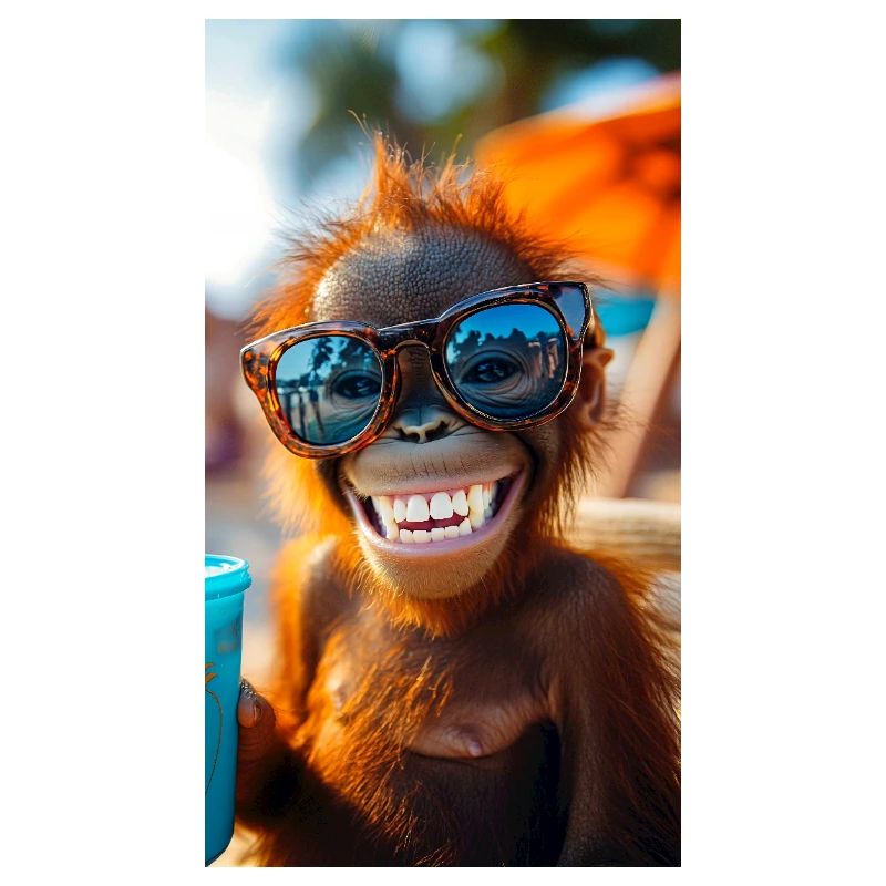 Ambiance effrontée de la plage d’orangs-outans