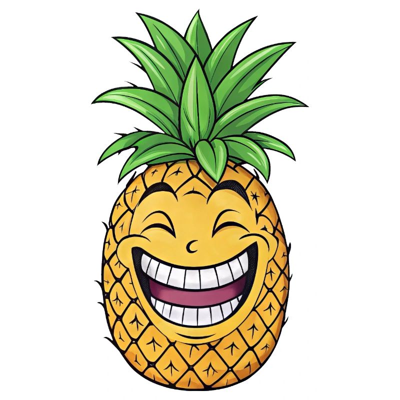Drôle d’ananas dessin animé Fruit d’été Caraïbes
