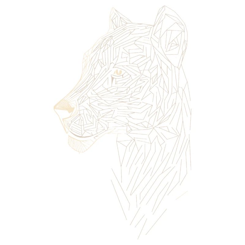 Leopard Line Art - Geometric Style