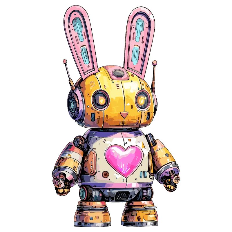 Neon robot bunny