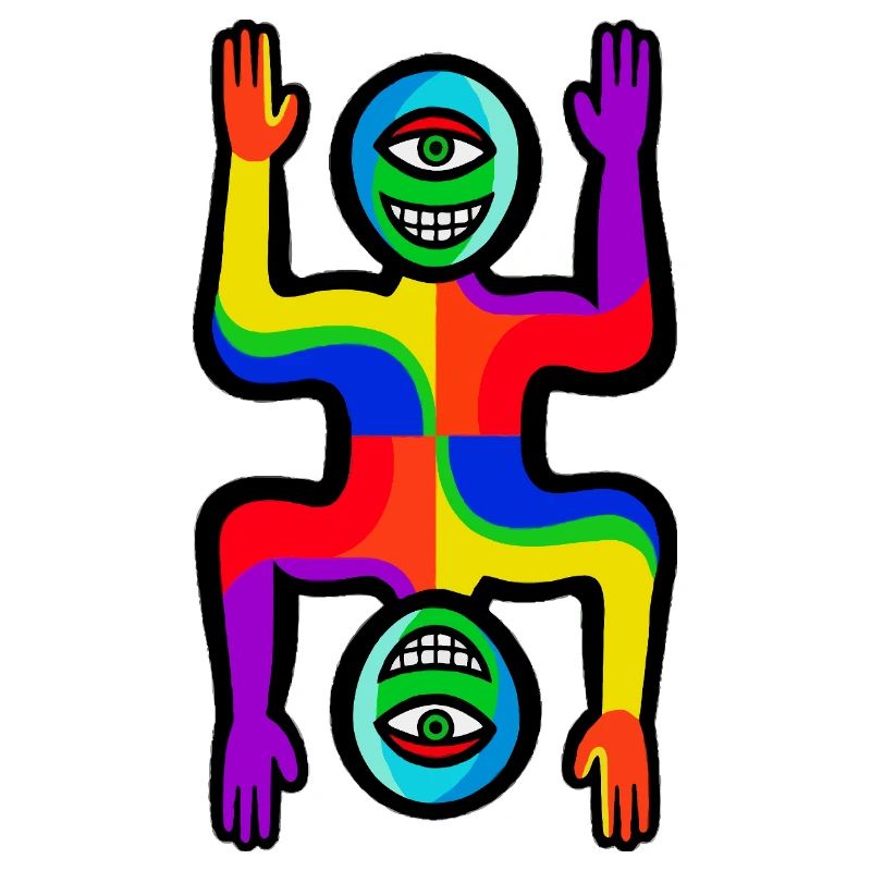 Regenbogen-Zwei-Gesichter-Figur