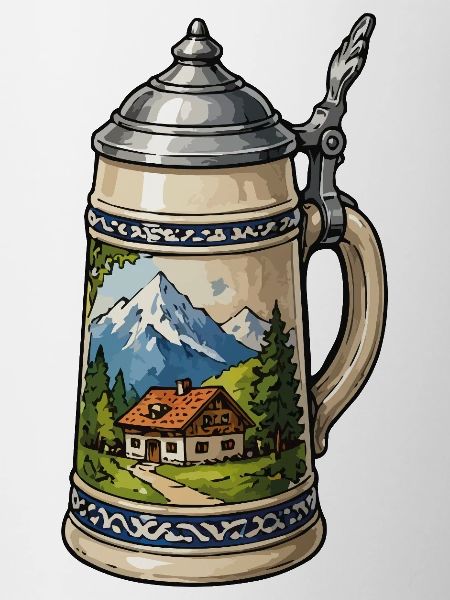 Alpenhütte im Bierkrug
