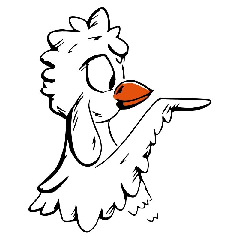 chicken points to the right