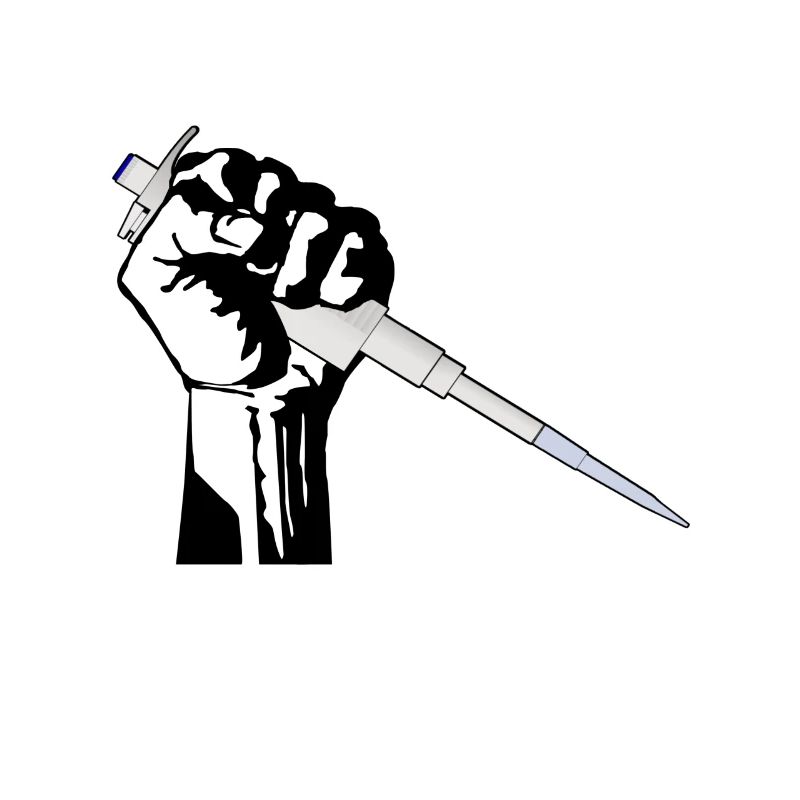Poing ouvrier avec pipette - nerd science