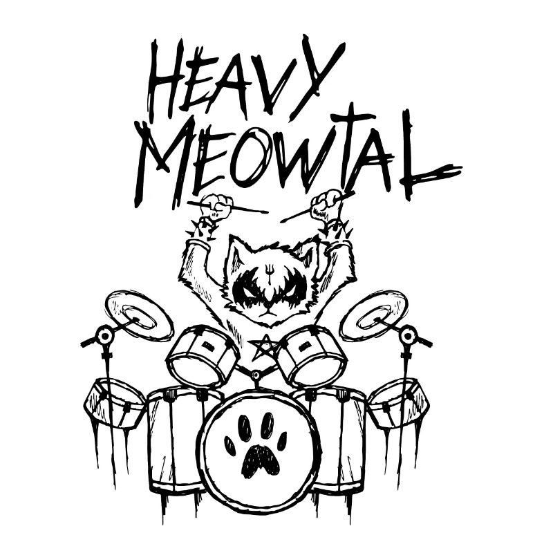 Heavy Metal, batteur de chat, batteur goth goth