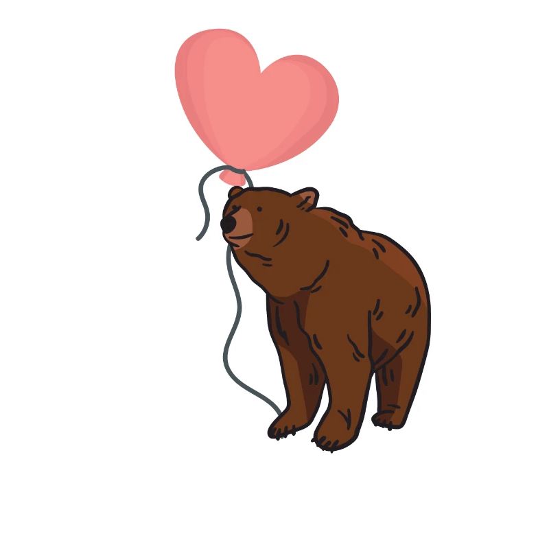Bär mit Herz Luftballon